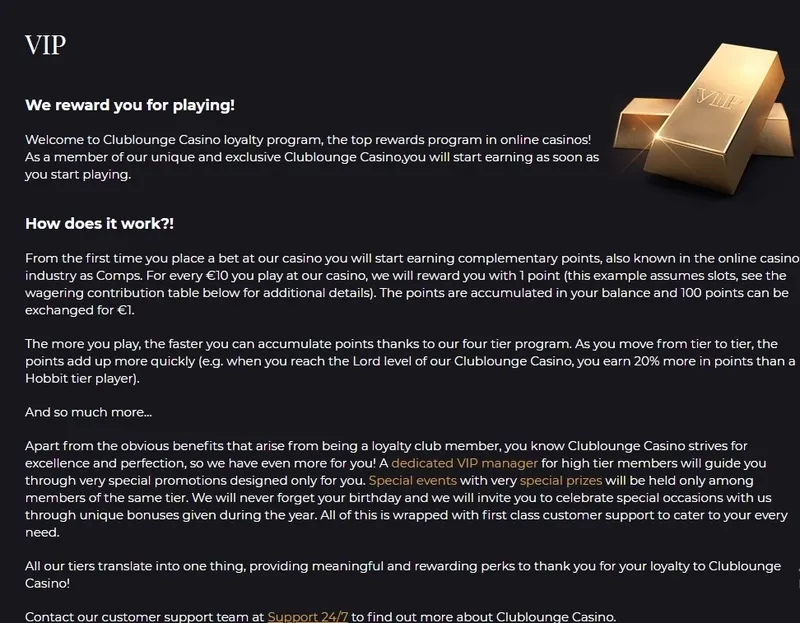 Club Lounge Casino VIP Club